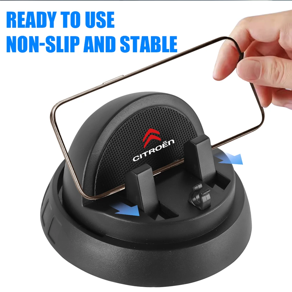 Car Mobile Phone Holder Bracket Non-Slip Mount Support With Number Plate For Citroen C3 C4 Berlingo C-ELYSEE C5 Aircross Hub Cap