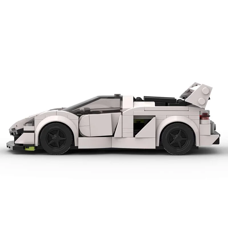 Moc-39625 puzzle and creative car model boy collage cool white supercar racing speed eight grid building block car series