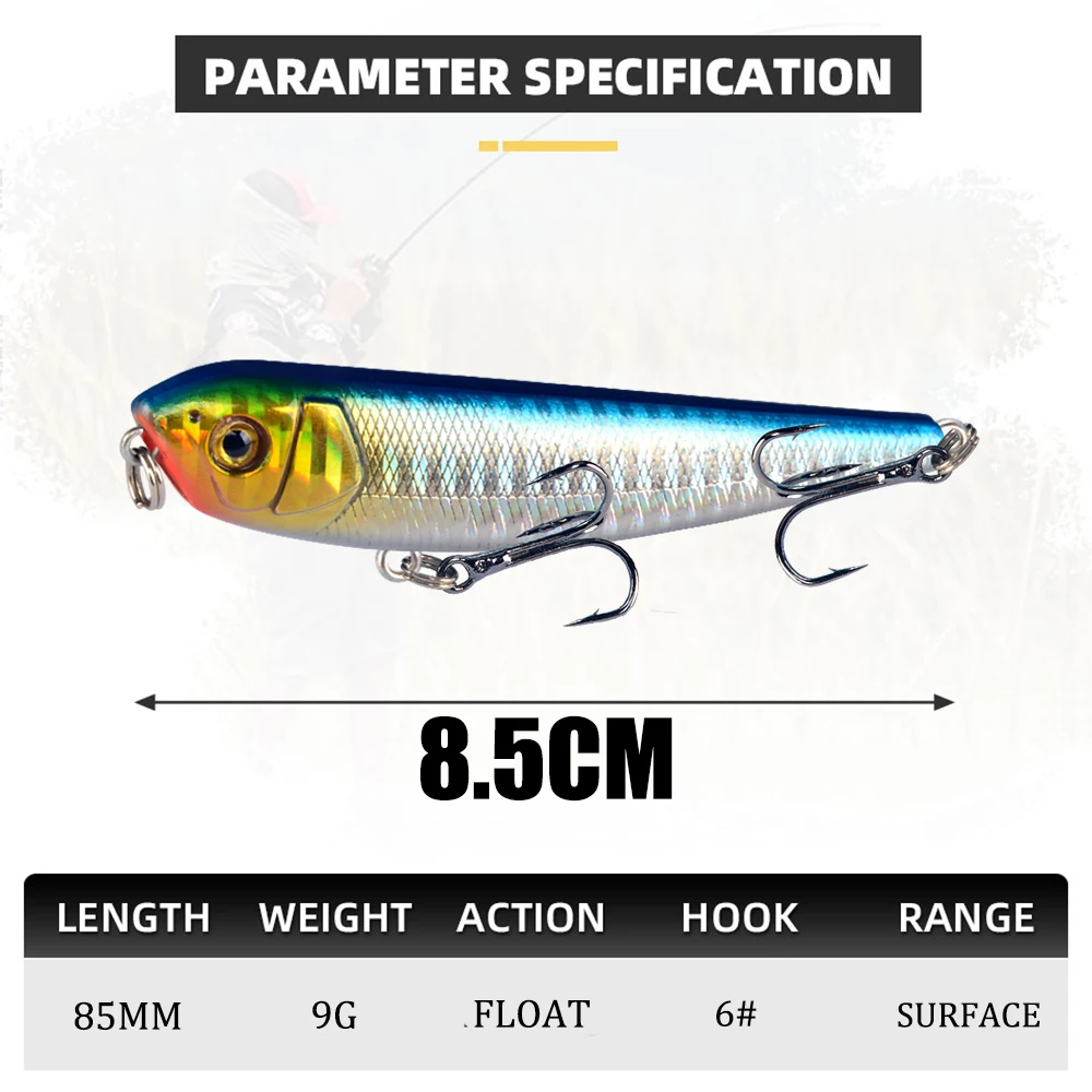 LINGYUE 1PCS Hard Pencil Fishing Lure Topwater Floating Isca Artificial Bait 90mm 10g Crankbait Wobbler Pesca For Pike Bass