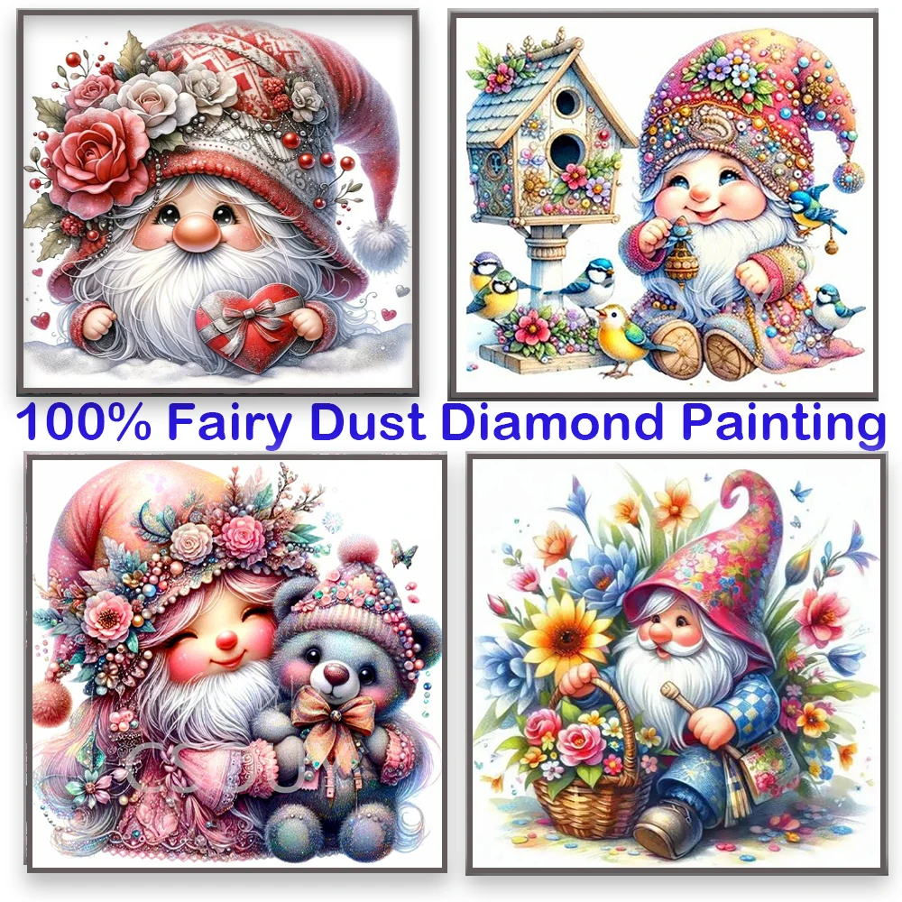 

Santa Claus100% Full Square Fairy Dust Stones Carystal,Diamond Painting with Rhinestones, Cross Stitch,Mosaic Embroidery,AB Dril