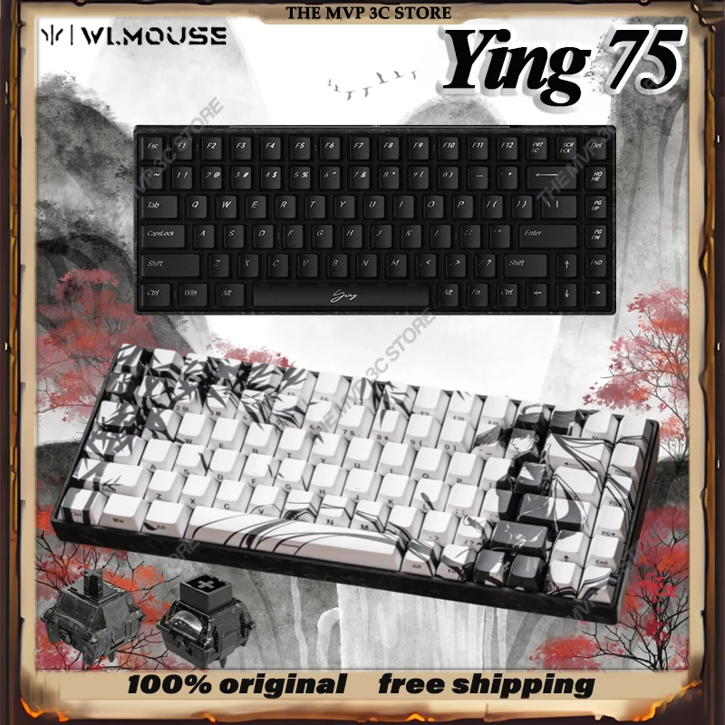 

NEW Wlmouse Ying75 Magnetic Switch Gaming Keyboard Wired 8K TTC GATERON Customized Switch CNC Carbon Case RT0.005MM 0.125MS PC