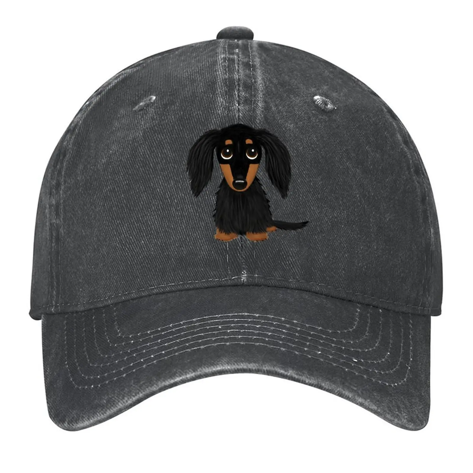 

Black and Tan Long Haired Dachshund Baseball Cap Golf Hat Man funny hat Horse Hat Rave For Girls Men's