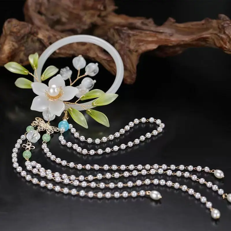 Chinesischen Stil Hanfu Blume Quaste Haar Sticks für Frauen Damen Haar Styling Werkzeuge Weibliche Stirnband Haarnadeln Haar Zubehör – Detail 6
