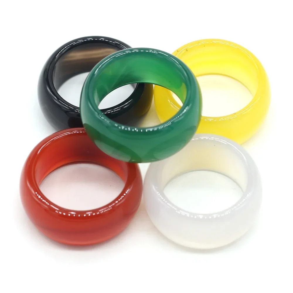 Natural Stone Rings Jewelry A Diversity of Stones Two Kinds of Models Unisex Circle Natural Stone Finger Rings Charms