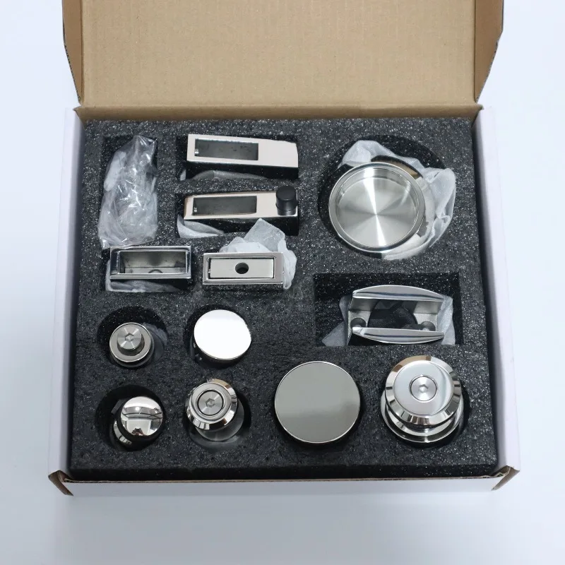 Zinc Alloy Shower Glass Sliding Door Hardware Kit Roller Pulley Complete Bathroom Shower Room Fittings Accessories