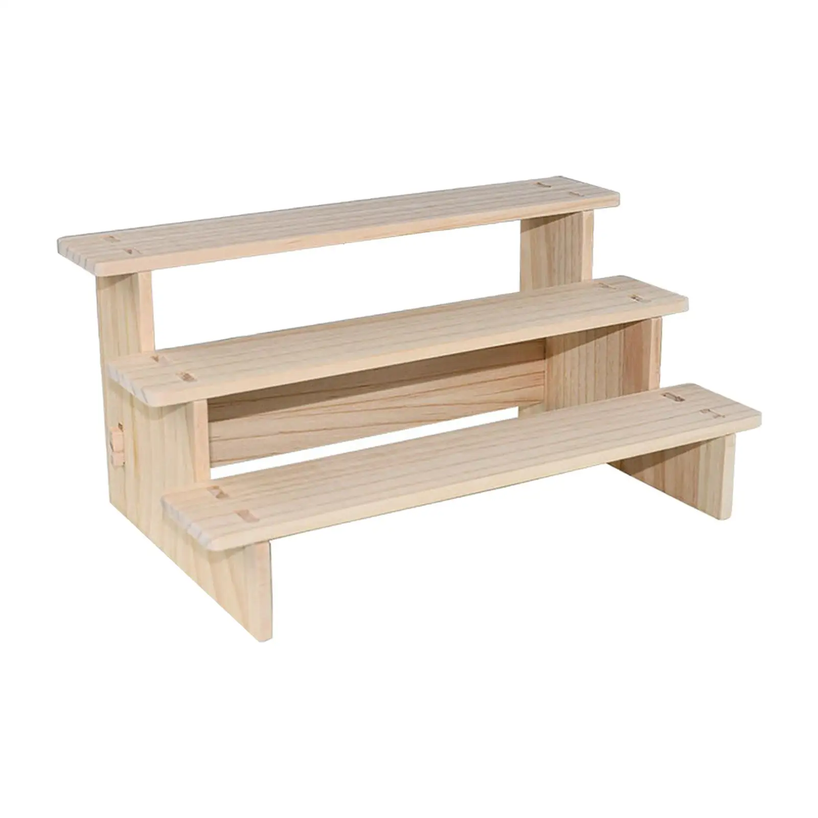 Wooden Stand Display Organizer Riser Shelf for Crafts Figurines Goods Display and Home Countertop