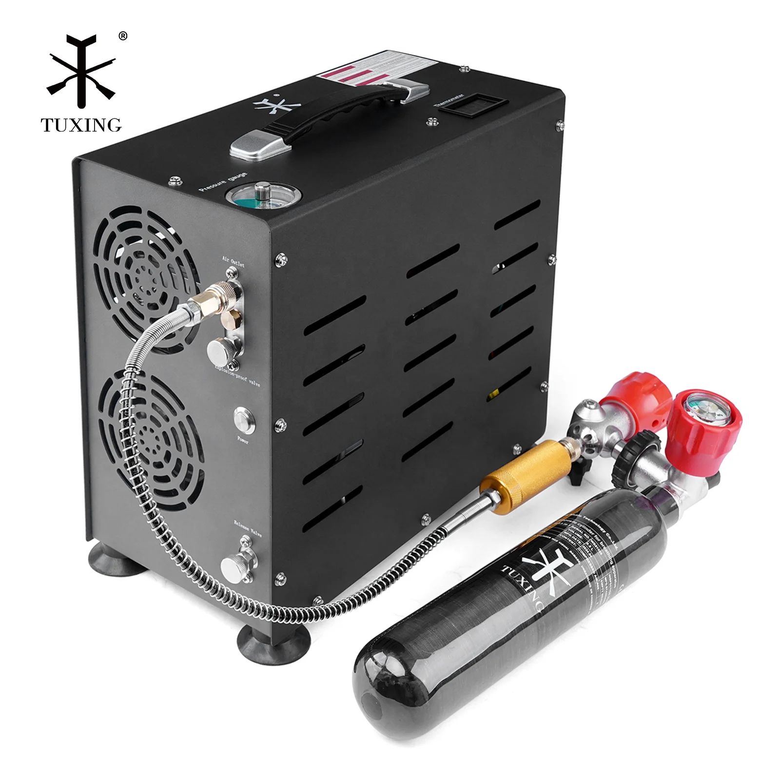 Customized 800W 4500psi 30mpa 300bar 110V 220V Hpa High Pressure Auto Stop   Scuba Diving Air Compressor