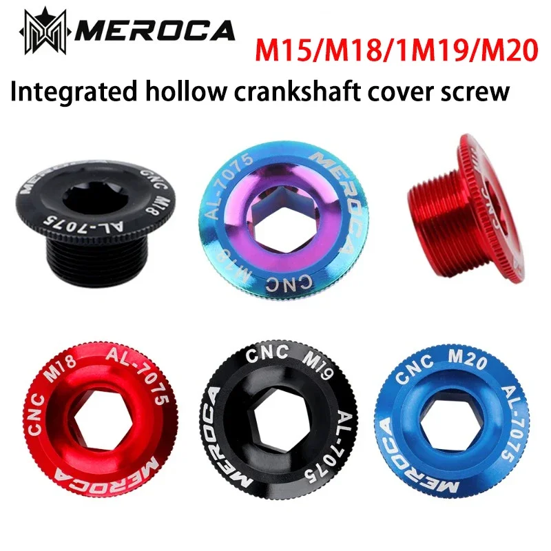 MEROCA MTB Hollowtech Crank Bolt Aluminium Alloy M18 M19 M20 Mountain Bike Crank Cover Crank Arm Bolt for IXF