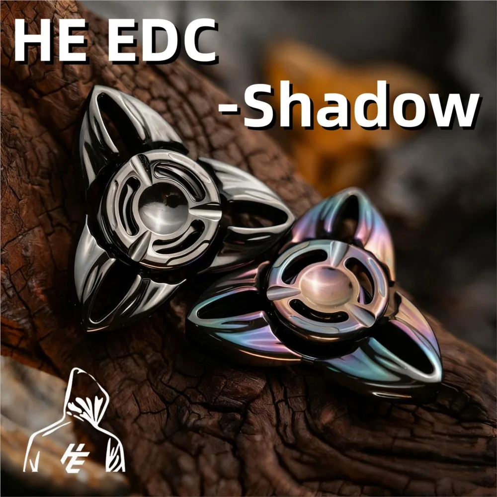 HE EDC Shadow Fidget Spinner Office Desk Accessories Anxiety Relief Gadgets Fidget Toys Adults Three Leaf Spinner