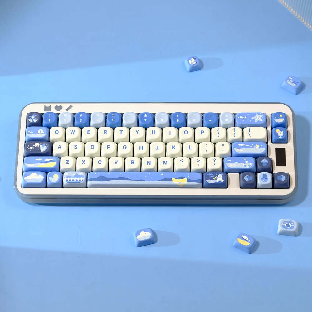 Watch the Sea Theme Keycaps MOA Profile Keycap PBT Dye Sublimation Keycap For MX Mechanical Keyboard 61/67/68/75/87/980