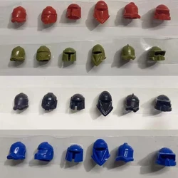 100 pcs pure white black blue helmet head Figure for Building Block Model accessories Toys for children minifigures