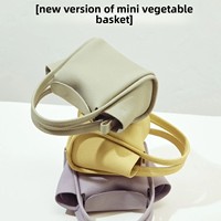 Mini Yuanbao Crossbody Handbag Spring Summer Design Handheld Goddess Style Soft PU Leather Interior Compartment Genuine Leather 