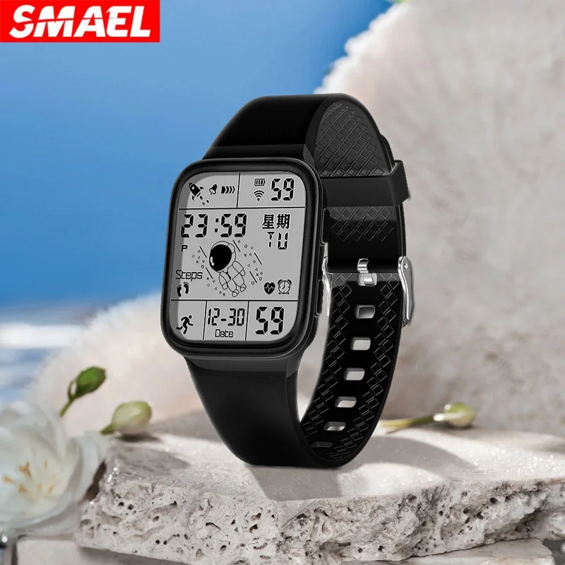 Smael Smael jam tangan elektronik baru yang terlihat baik jam tangan elektronik luar ruangan pelajar kedap air multifungsi