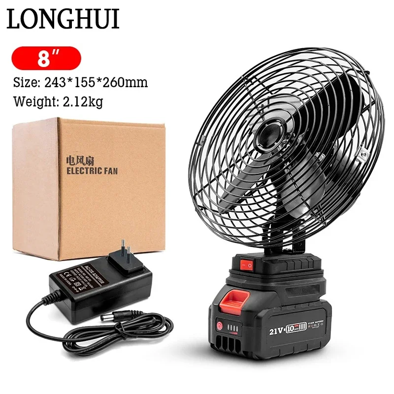 Mini Ventilador Elétrico sem Fio Ventiladores de Tenda Doméstico Grande Capacidade Bateria de Lítio Recarregável Exterior Camping 21v