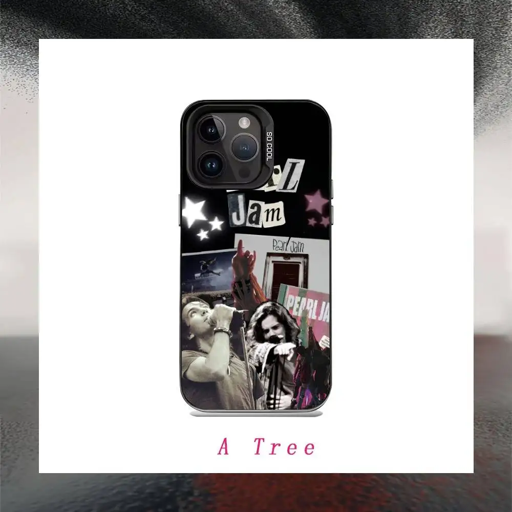 P-Pearl Band J-Jam Phone Case For IPhone 16 17 15 14 12 13 Pro Max Black Color Shockproof Cover