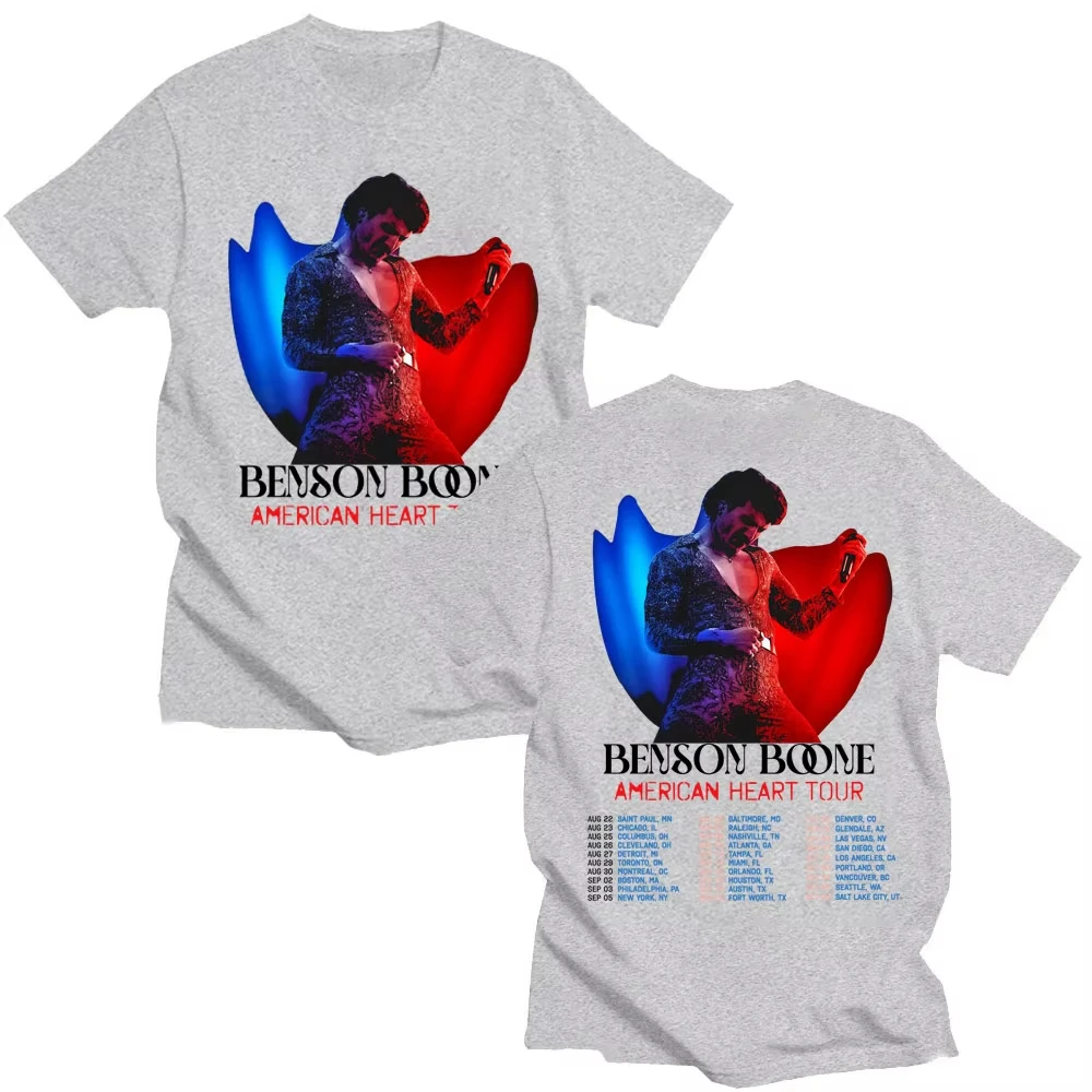 الرجال النساء الهيب هوب خمر تيشيرت صيفي المتضخم القطن موضة تي شيرت الشارع الشهير بنسون Boone الأمريكية جولة القلب تي شيرت #4