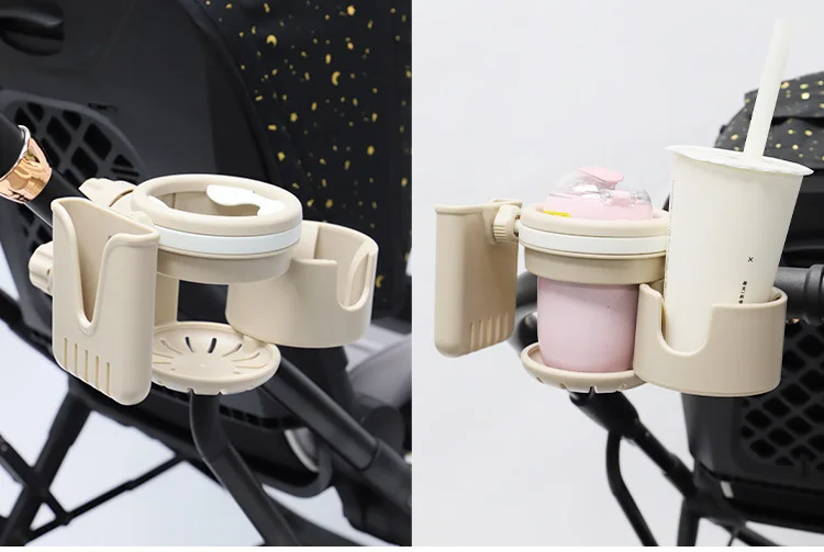 New Baby Stroller Parent Cup Holders 3 in 1 Non Slip 360° Rotation Coffee Holder & Phone Holder for Baby Stroller Accessoris