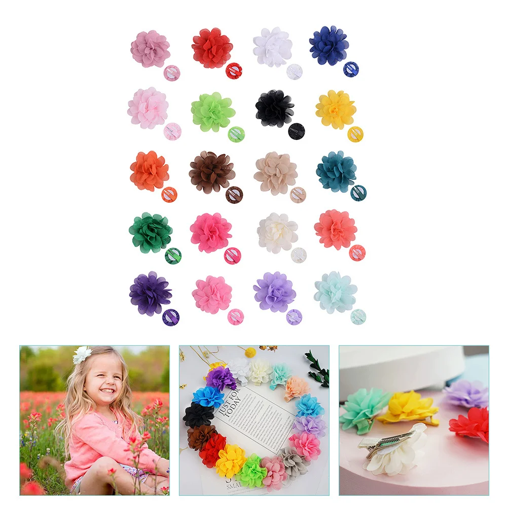 

20Pcs Hair Clip Set Floral Hair Accessories for Fashionable Flower Barrettes for Party Wedding Holiday Outfit