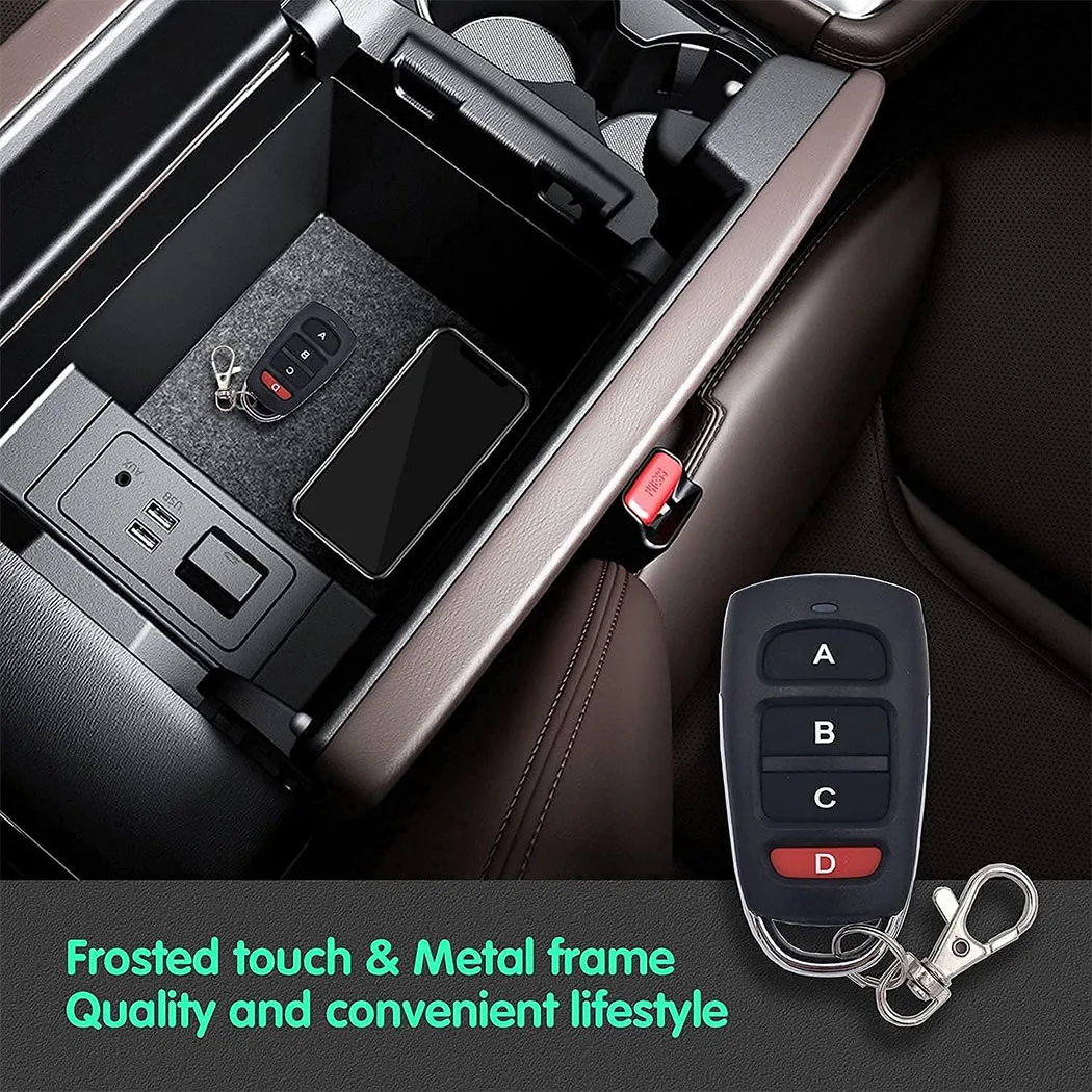 1Pcs 433mhz Gate Opener Remote, 433mhz Wireless Learning Code Remote Controller Cloning Remote Control Keychain 4 Button Garage