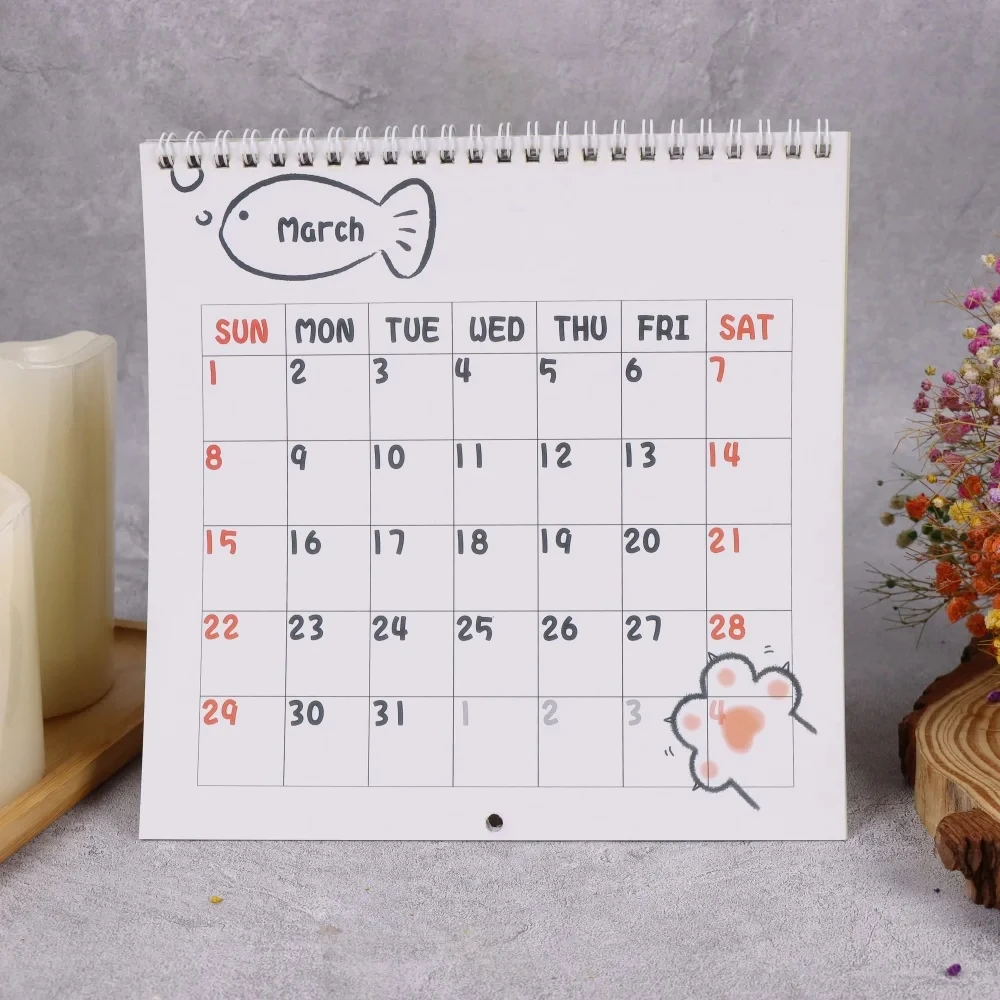 Calendario da parete con gatto divertente Calendario da parete 2026 12 Immagini di pianificazione mensile Gag Regali per gli amanti dei gatti Famiglia Amici