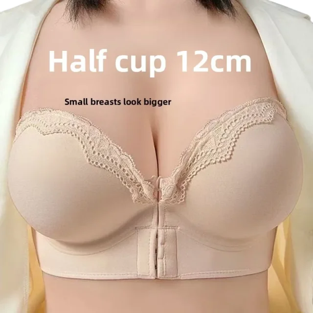 Ultimativer Push-up-BH, 12 cm gepolstert, mit Vorderverschluss, trägerloser Plunge-BH für kleine Brüste, extremer Push-up-Effekt, unsichtbarer Rücken, Komfort, KUCLUT