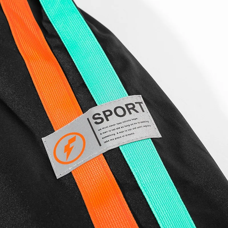 Fashion Stand Collar Spliced Color Striped Coats Men's Clothing 2024 Spring Summer New Loose All-match Tops Casual Jackets