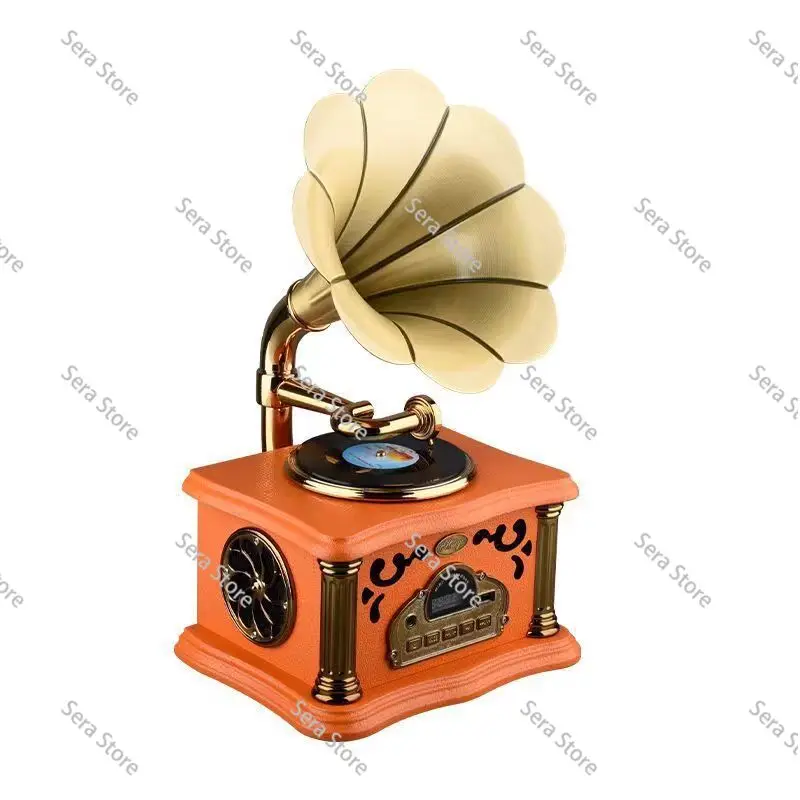 Retro mini phonograph living room ornament multi-function bluetooth U disk card speaker radio gift