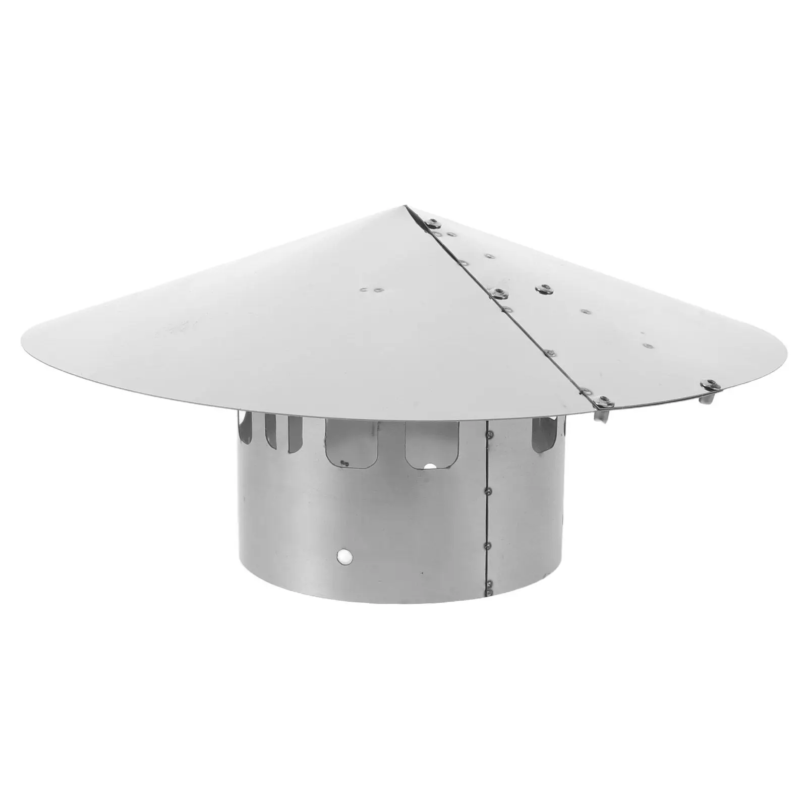 Round 4.5 Stainless Steel Chimney Cap Rain Cap Cone Top Chimney Flue Cover Roof Ventilation Stove Pipe Outdoor Protection