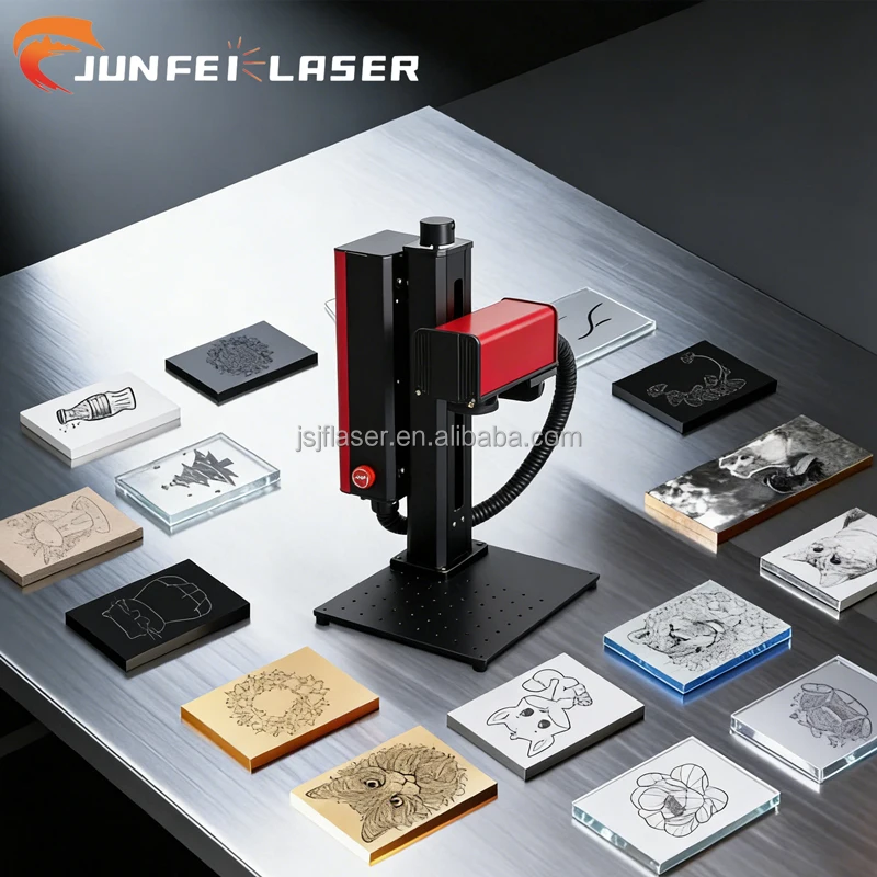 

JUNFEI Laser Supplier Laser Marking Machines 20W 30W Metal Nameplate And Serial Number Marking For Mining Machinery