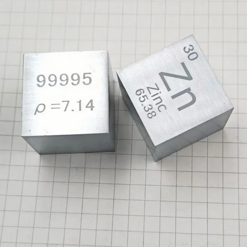High-Purity Zinc Cubic Periodic Phenotype 10mm/15mm/25.4mm Zn99.995 Metallic Element for Educational & Collectible Purposes