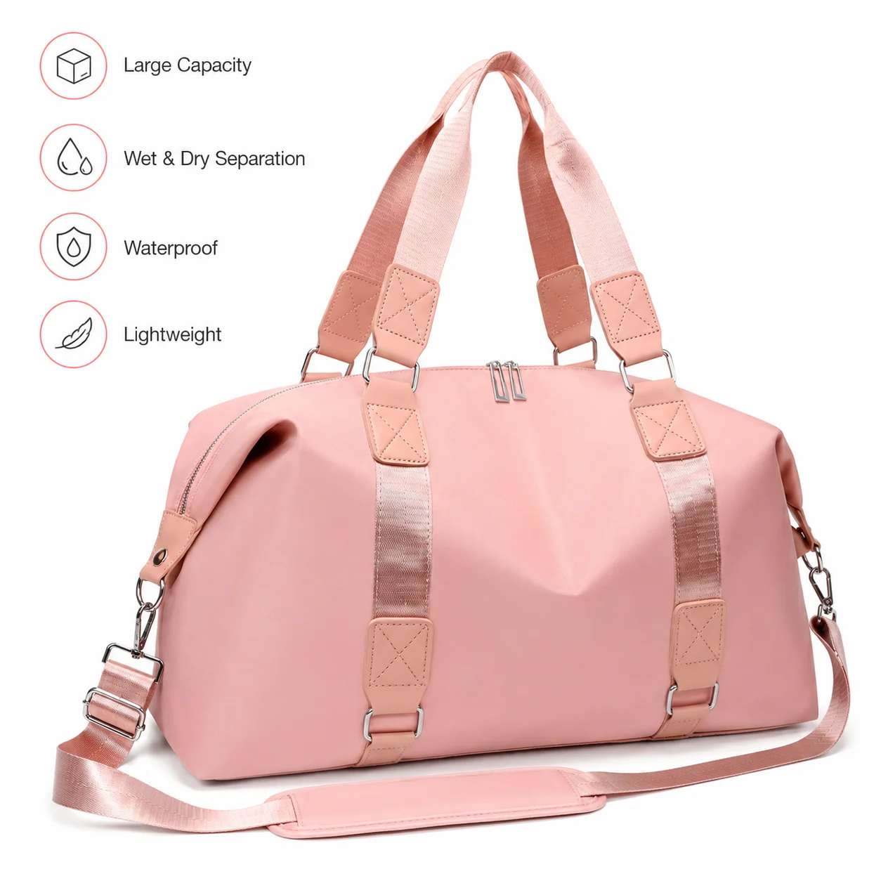 

Large Capacity Gym Travel Bag Wet Dry Separation Waterproof Lightweight Duffel Bag for Swimming Yoga Fitness