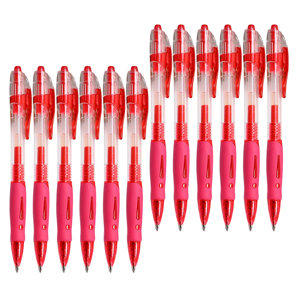 12 Buah Pena Tekan Portabel Rumah Tangga Pelajar Kerja Kantor Anti Selip Halus untuk Pena Kerja Portabel