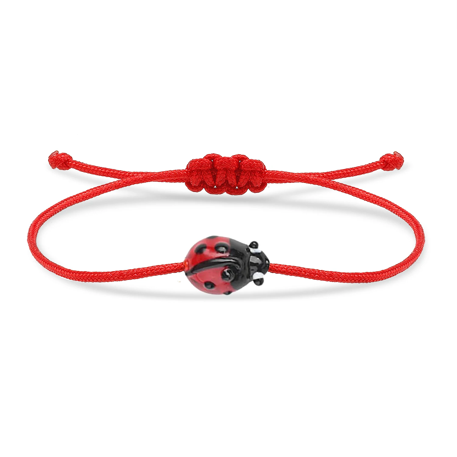 coloured glaze Red Ladybird Bead Red String Bracelet Women 2025 New Fashion Cute Ladybug Blue Cord Handmade Trendy Jewelry Gift