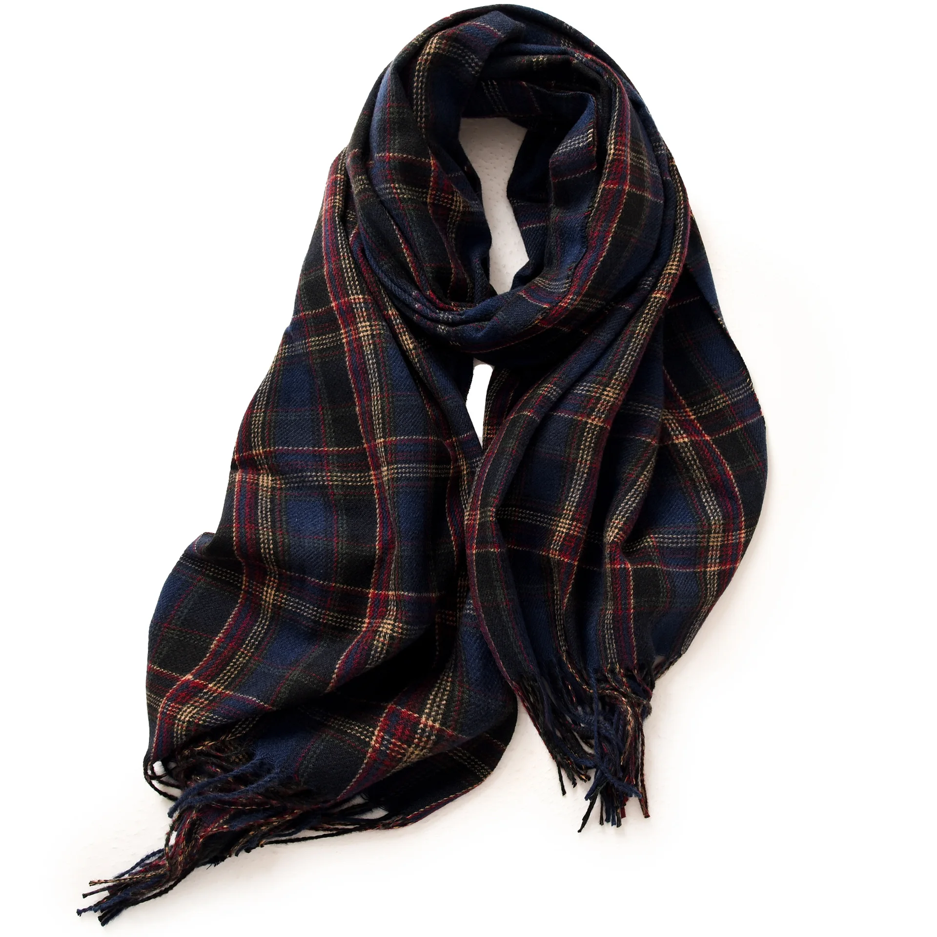 Autumn Women New Plaid Elegance Scarf Winter Streak Casual Preppy Style Girl Scarf Comfort Warm Retro Thicken Shawl for Women