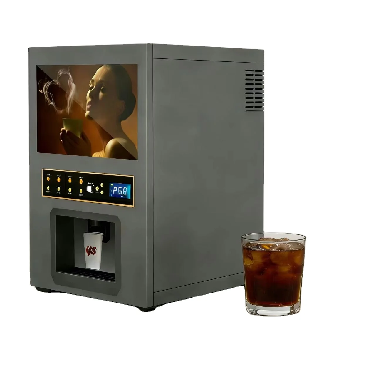 

Factory Direct Water Treatment Desktop Hot and Cold Dual Temperature Coin Operated Instant Coffee Protein Powder Vending Machine