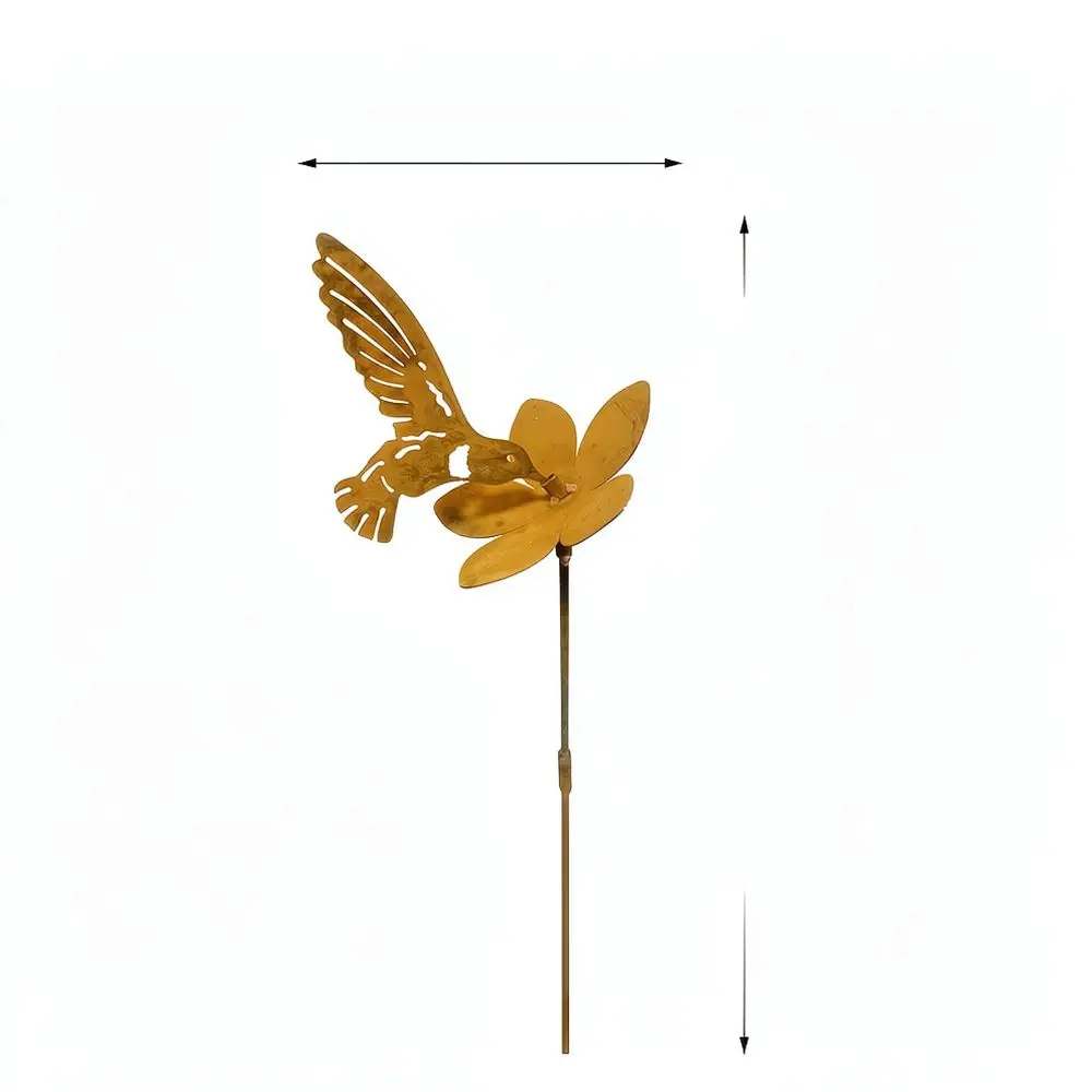 Creative Metal Garden Stake Butterfly Hummingbird Ornament Outdoor Yard Decor Artistic Lawn Plant Accessory Iron Statue