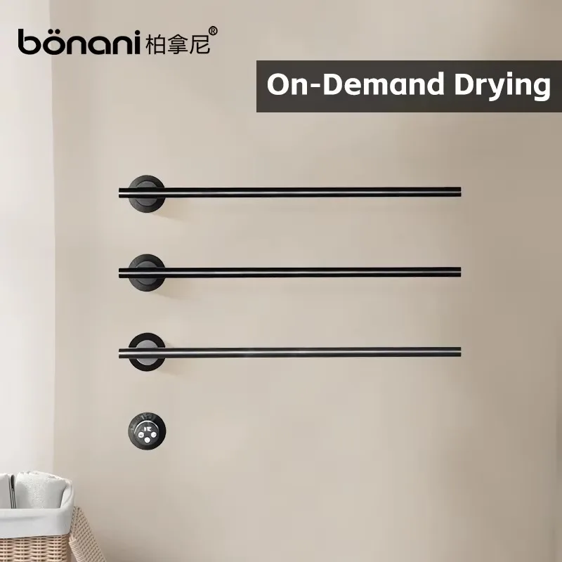 High-quality Light Luxury Style Heated Electric Towel Rack Pre-embedded Installation Stainless Steel 5 Year Warranty for Hotels