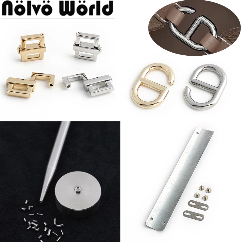 

Adjustable Slide Buckle Metal Repair Kit For Shoulder Strap Bags Handle Flat Steel Plate Rivet Install Tool Bag Hook Accessories