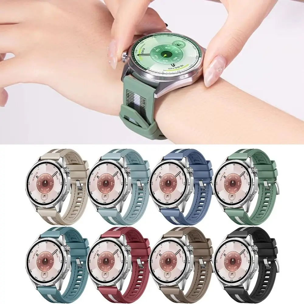 

22mm Silicone Strap Waterproof Flexible Watch Strap Adjustable Lightweight Replacement Band for Huawei Watch GT 6/5/4/3 46mm