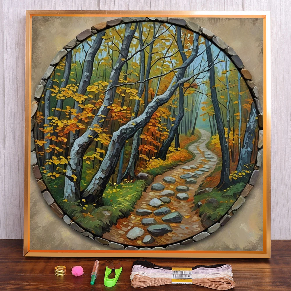

Scenery Forest Printed Canvas 11CT Cross-Stitch DIY Embroidery Kit DMC Threads Sewing Painting Hobby Handiwork Gift Magic Mulina