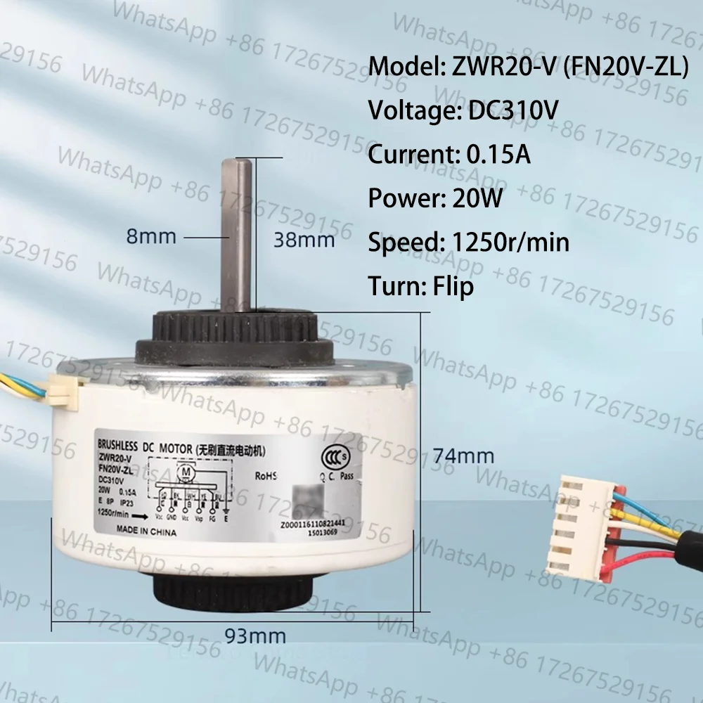 Motor de Ventilador de CC para Aire Acondicionado Gree FN20V-ZL ZWR20-V DC310V 20W, Motor sin Escobillas, Repuestos para Aire Acondicionado