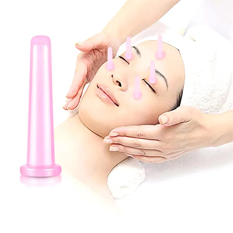 2Pcs Silicone Cupping Suction Can Vacuum Face Massage Cup Face Leg Arm Relaxation Household Health Care Facial Skin Lifting Tool