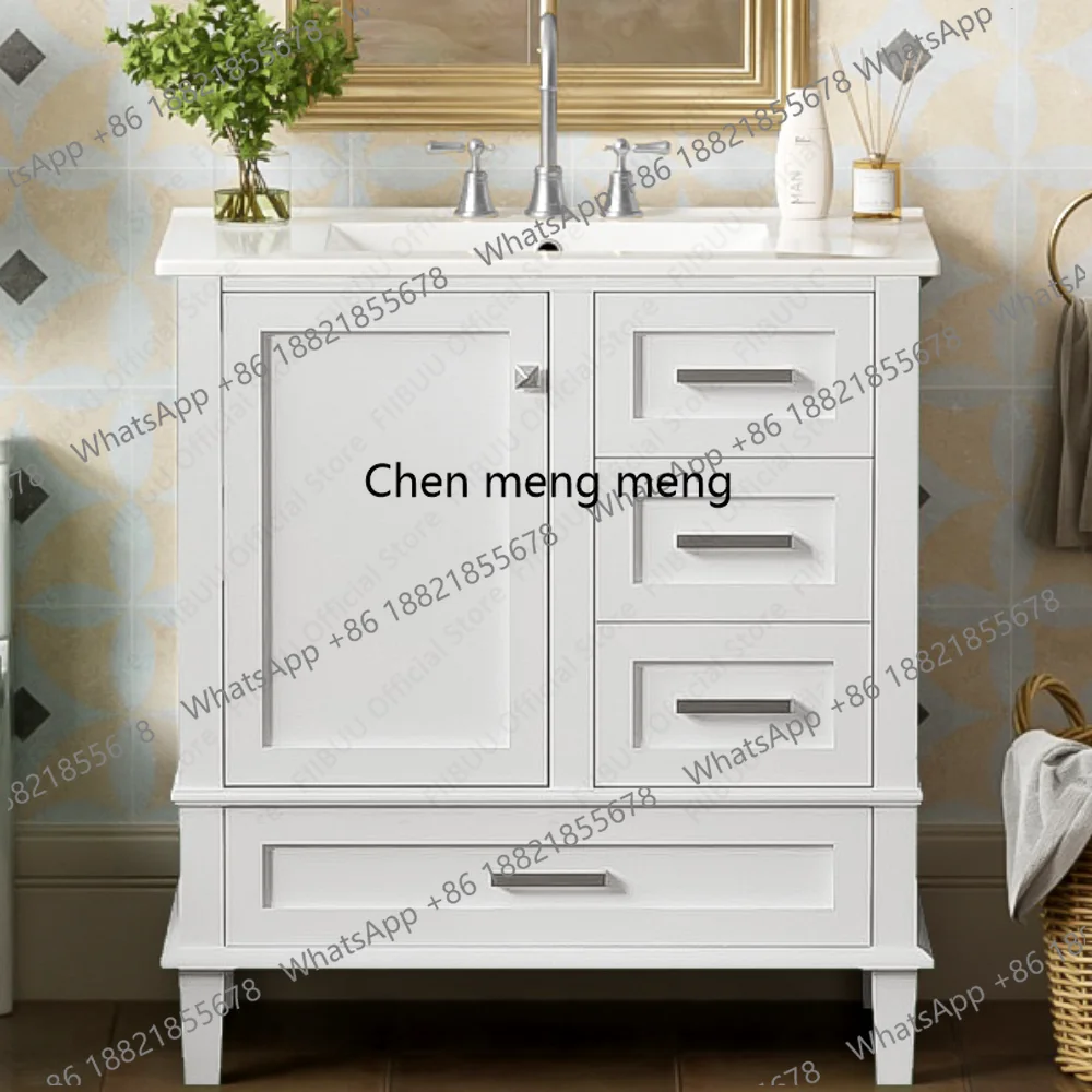 

Тумба для ванной 30 дюймов с раковиной, из массива дерева, водонепроницаемая, современная, с 3 ящиками, дверцами с плавным закрыванием, комплект с раковиной