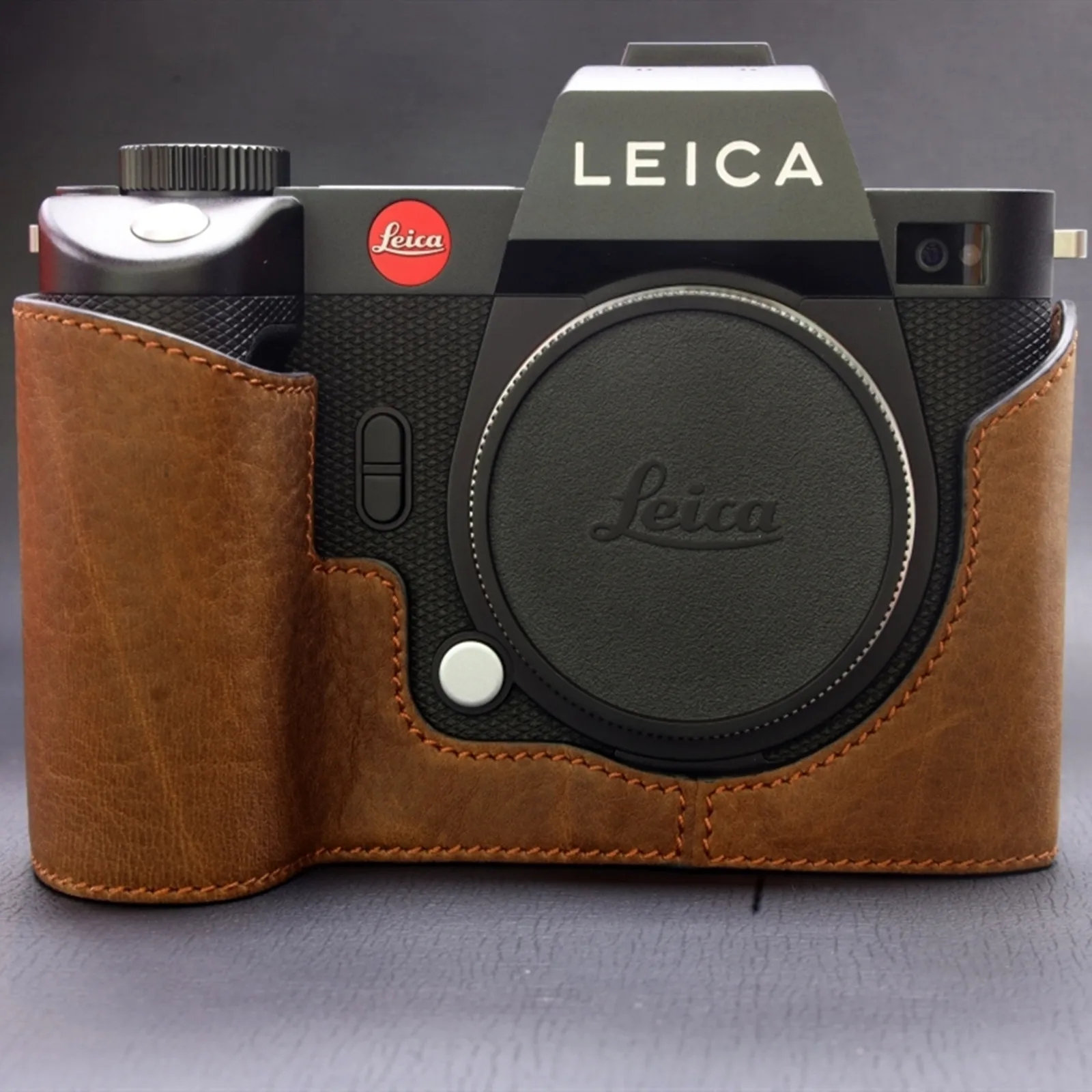 Imagem -02 - Feito à Mão Case da Câmera de Couro Genuíno Meio Corpo para Leica Sl2 Sl2-s Capa Inferior