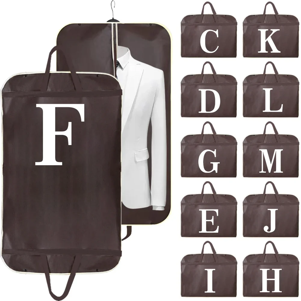 Clothing Covers Dress Dust Cover White Letter Print Dustproof Suit Coat Storage Bag Hanging Garment Bags Clothes Organizer 2026