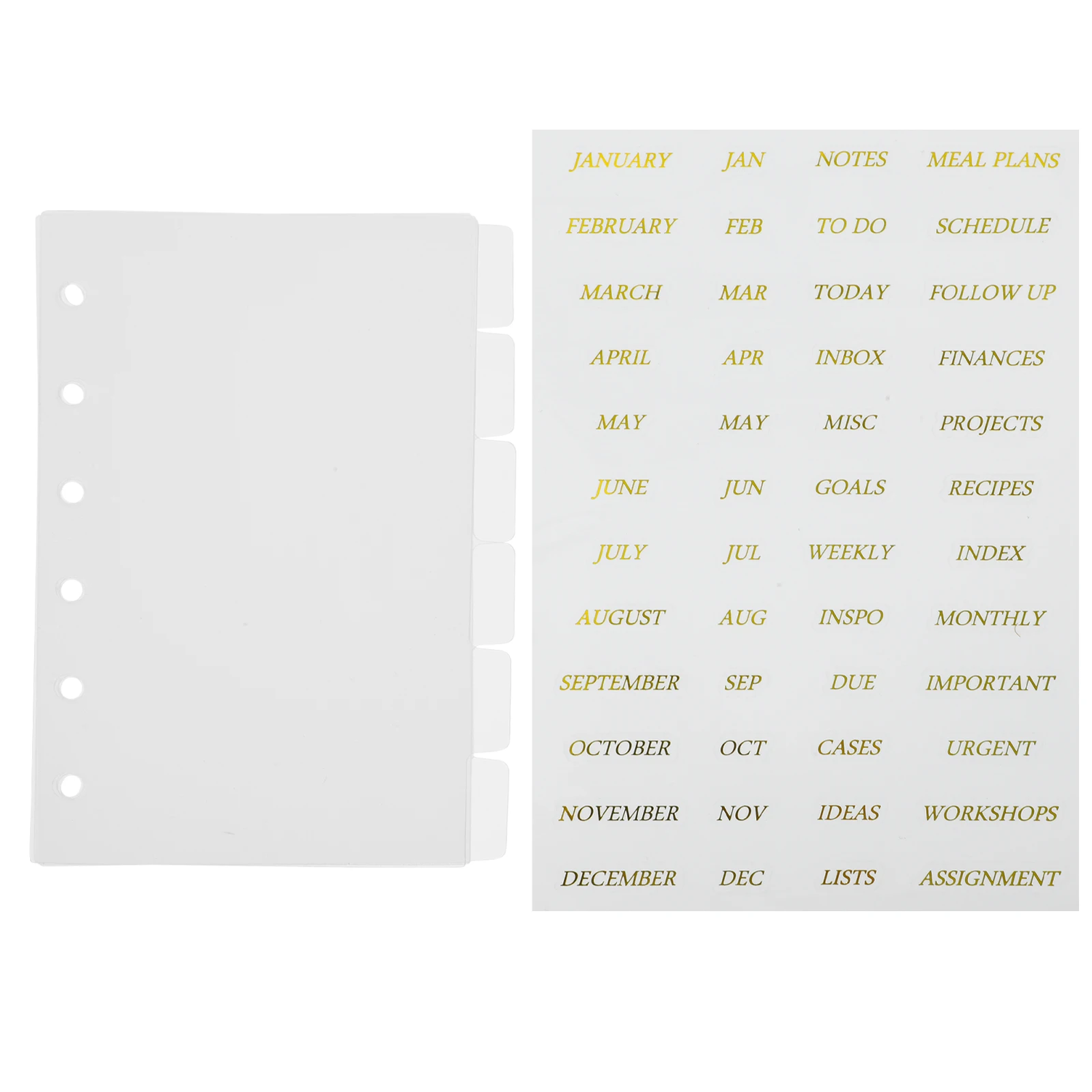 

Dividing Page Stickers Plastic Dividers Clear Partition Transparent Binder Index Pp