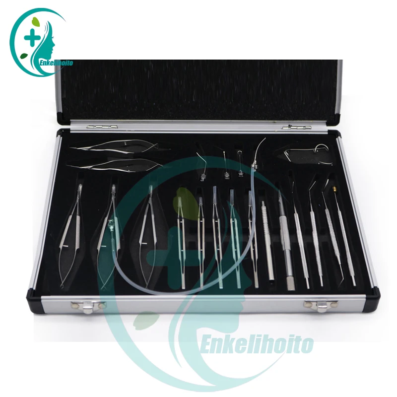 21pcs Ophthalmic Cataract Intraocular Set Surgical Instrument Eye Micro Surgery Tools