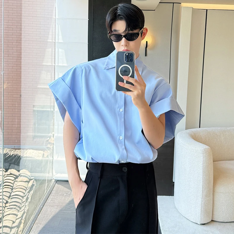 LUZHEN Niche Design Stylish Short Sleeve Shirts Original Fashion Elegant Handsome Korean Clothing Men Casual Blouses Tops LZ4028