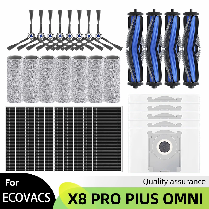 Fit For Ecovacs X8 Pro Omni Accessories Main Side Brush Hepa Filter Rag Dust Bag Replacement Parts