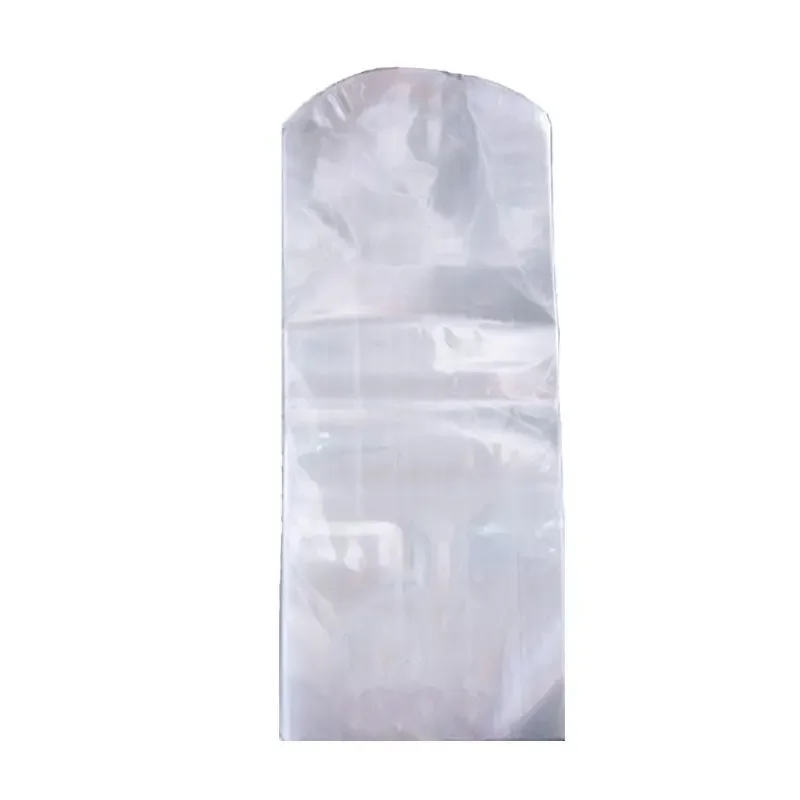 200pcs Transparent Heat Shrink Film Light Blue Transparent Packag Bag Bottle Dustproof Moisture-proof Arc Plastic Sealed Cover